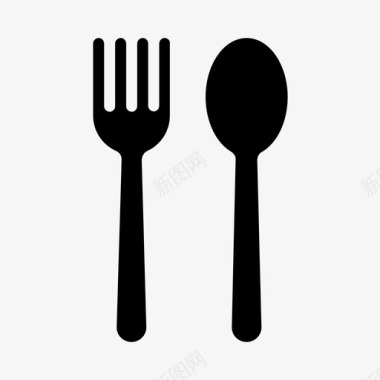 叉子和勺子器皿图标图标