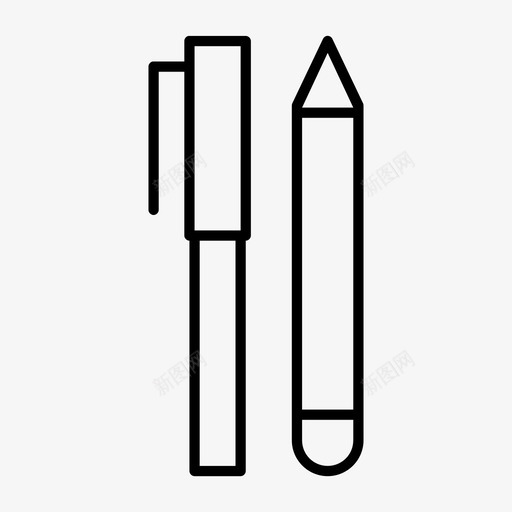 钢笔铅笔书纸图标svg_新图网 https://ixintu.com 书 写字 办公室薄 纸 钢笔铅笔