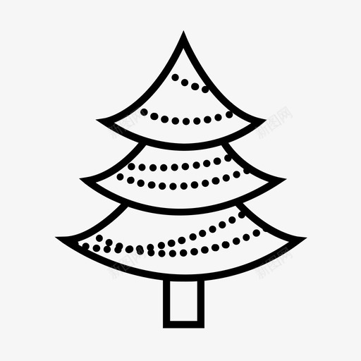 圣诞树针叶树装饰树图标svg_新图网 https://ixintu.com 圣诞树 圣诞树5 装饰树 针叶树