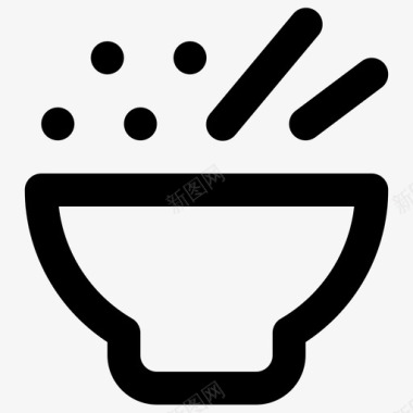 米饭筷子饭碗图标图标