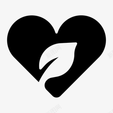 爱植物绿色心脏图标图标
