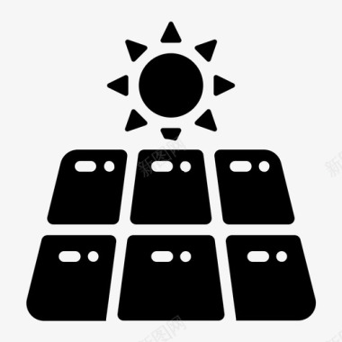 太阳能板能源电力图标图标