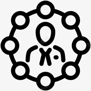 社区网络连接团体图标图标