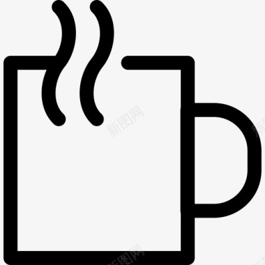 大杯咖啡咖啡和早餐图标图标