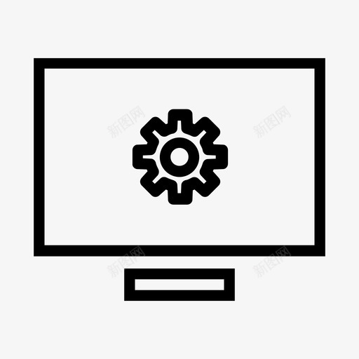 计算机设置齿轮图标svg_新图网 https://ixintu.com 计算机设置 齿轮