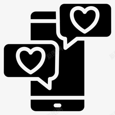 爱情短信手机浪漫图标图标
