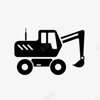 挖掘机建筑机械农业图标图标