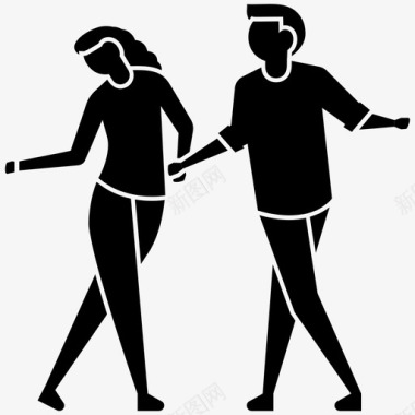 踢踏舞舞伴人物插图图标图标