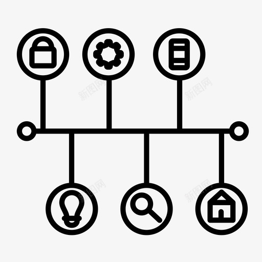 时间线计划过程图标svg_新图网 https://ixintu.com 时间线 时间表 程序 网页设计线图标 计划 过程