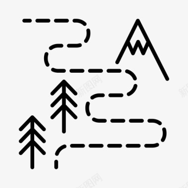 滑雪道阿尔卑斯山加拿大图标图标
