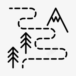滑雪道滑雪道阿尔卑斯山加拿大图标高清图片