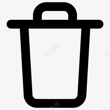垃圾桶删除必需品行图标图标