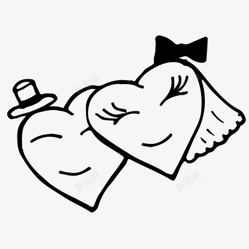 心刚结婚恋爱图标svg_新图网 https://ixintu.com 刚结婚 心 恋爱 情人节 情人节素描