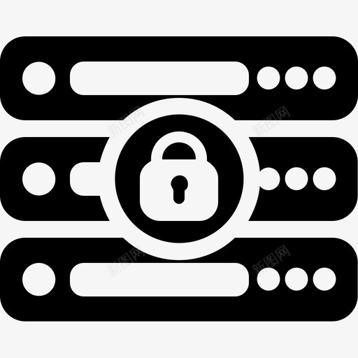 锁服务器隐私安全图标svg_新图网 https://ixintu.com 安全 设备可靠响应 锁服务器 隐私