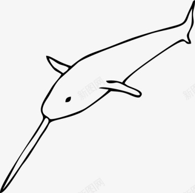 独角鲸鲸鱼动物图标图标