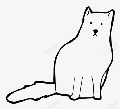 白猫手绘图标图标