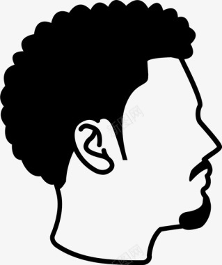 非洲式理发发型图标图标