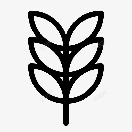 有叶枝叶植物图标svg_新图网 https://ixintu.com 叶 叶和植物 有叶枝 植物