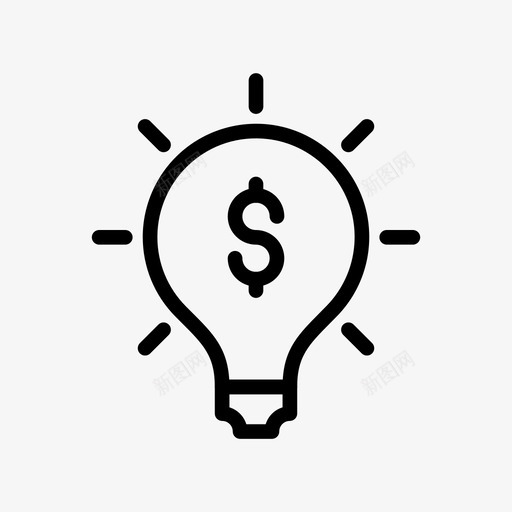 创意灯泡商务图标svg_新图网 https://ixintu.com 创意 商务 商务和金融线路图标 灯光 灯泡