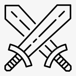 交叉双刀剑双刀战斗图标高清图片