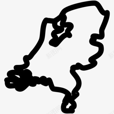 荷兰地图荷兰欧洲国家地图图标图标
