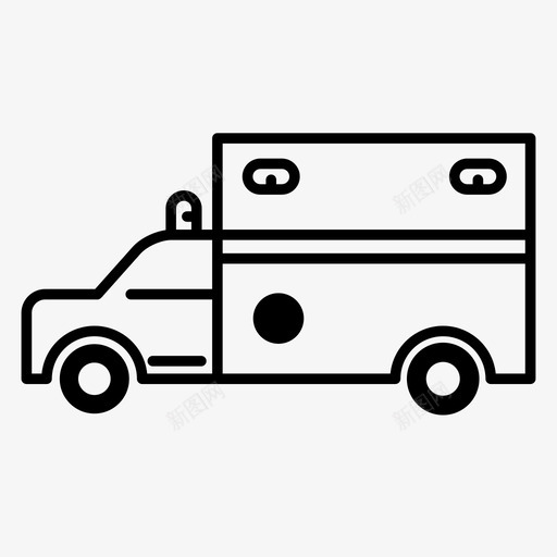 救护车运输卡车图标svg_新图网 https://ixintu.com 卡车 救护车 消防员和消防部门 运输