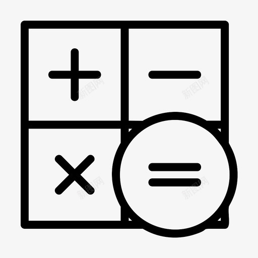 数学计算器电子学图标svg_新图网 https://ixintu.com 乘法 加 数学 电子学 等号 计算器