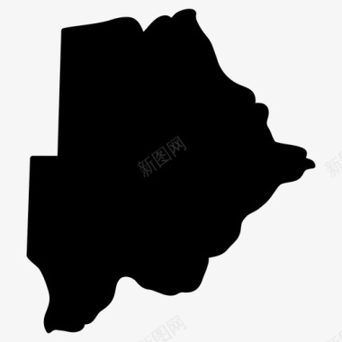 博茨瓦纳地图非洲国家地图填充图标图标