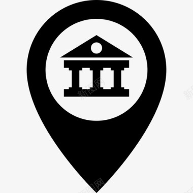 银行地图pin地址建筑图标图标