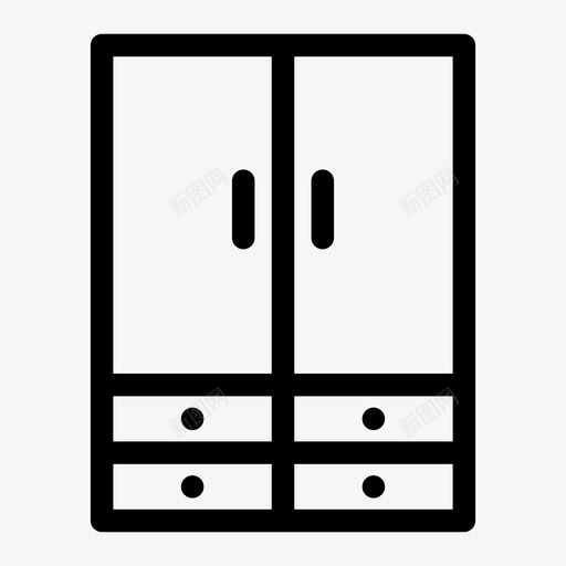 橱柜壁橱储物柜图标svg_新图网 https://ixintu.com 储物柜 壁橱 橱柜 衣柜