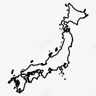 日本国家地图图标图标