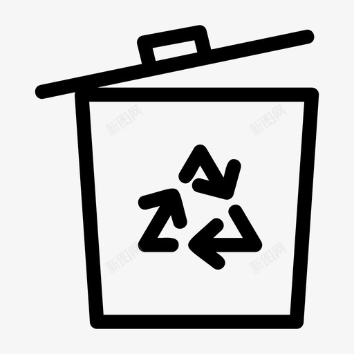 垃圾箱回收箱垃圾桶图标svg_新图网 https://ixintu.com 回收箱 垃圾桶 垃圾箱