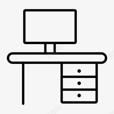 电脑桌cpu家具图标图标