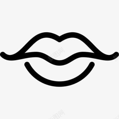 女性嘴唇美容院直系图标图标