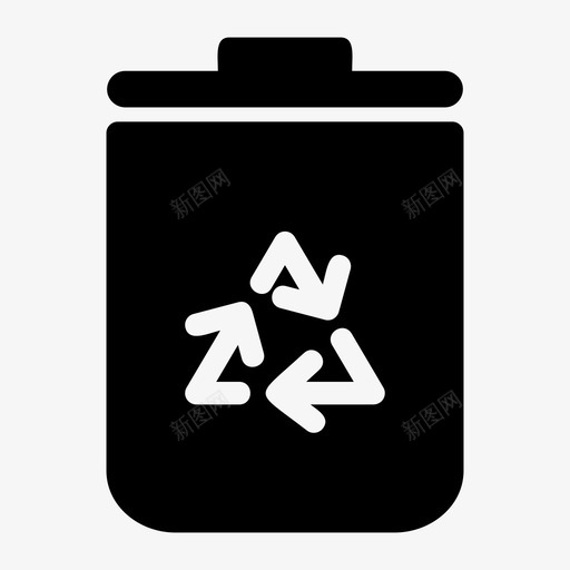 垃圾桶回收箱图标svg_新图网 https://ixintu.com 回收箱 垃圾桶