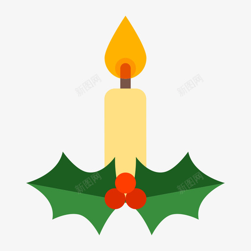 Christmas Candlesvg_新图网 https://ixintu.com Christmas Candle 填充 多色 简约 精美 扁平