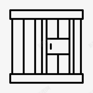 监狱牢房犯罪图标图标