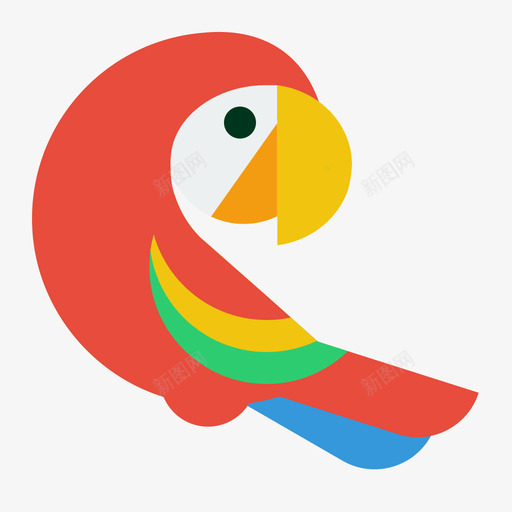 Parrotsvg_新图网 https://ixintu.com Parrot 填充 多色 扁平 简约