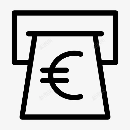 欧元自动取款机现金出纳图标svg_新图网 https://ixintu.com 出纳 商务1中号 欧元自动取款机 现金 货币