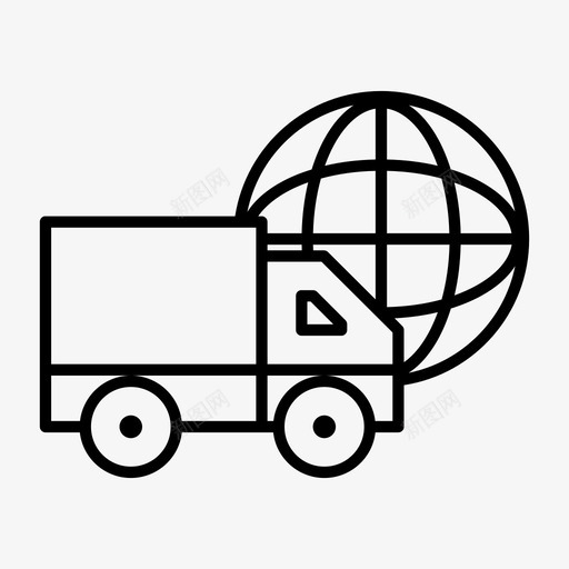 国际快递地球环球图标svg_新图网 https://ixintu.com 卡车 国际快递 地球 物流3薄 环球