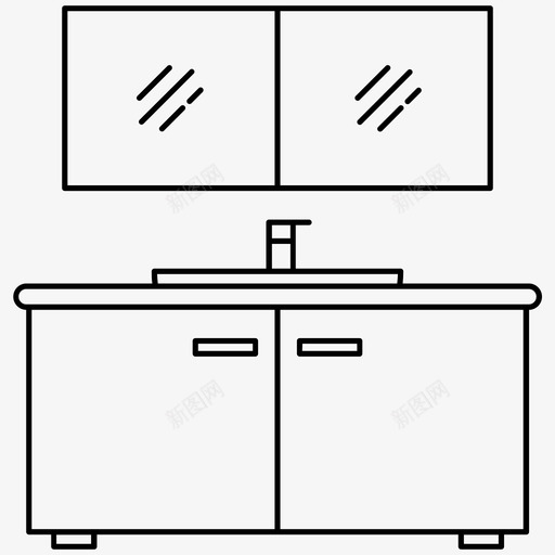 浴室镜子卫生间图标svg_新图网 https://ixintu.com 卫生间 水槽 浴室 镜子