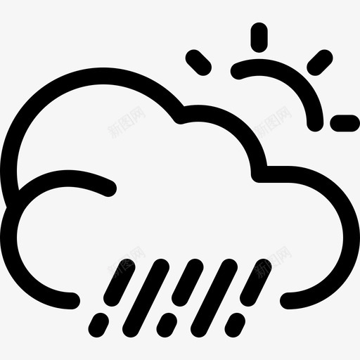 每天下雨云太阳图标svg_新图网 https://ixintu.com 云 天气 太阳 每天下雨