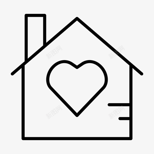 房子的爱心家图标svg_新图网 https://ixintu.com 喜欢 家 心 房子的爱