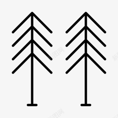 松树自然户外图标图标