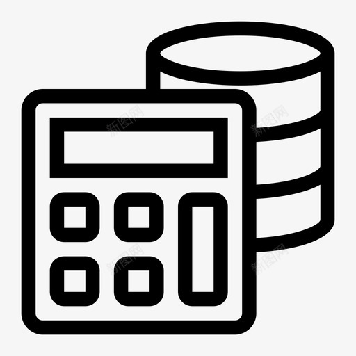 计算器数据数据库图标svg_新图网 https://ixintu.com 数学 数据 数据库 数据库和服务器 服务器 计算器