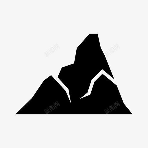 山岩石地形图标svg_新图网 https://ixintu.com 地形 山 山体 山谷 岩石