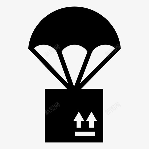 快递箱空运快递图标svg_新图网 https://ixintu.com 快递 快递箱 物流配送 空运 降落伞包装