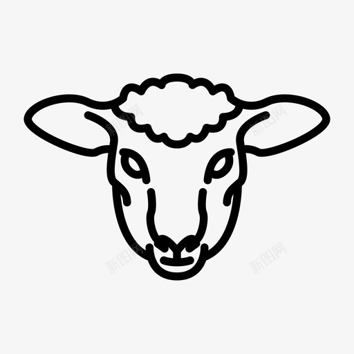 绵羊动物脸图标svg_新图网 https://ixintu.com 农场 动物 动物脸图标 绵羊 脸 驯服