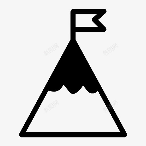 山海拔商业和金融图标svg_新图网 https://ixintu.com 商业和金融 山 旗帜 海拔 自然