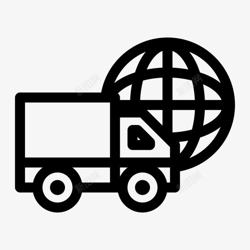 国际快递地球环球图标svg_新图网 https://ixintu.com 卡车 国际快递 地球 物流3种媒介 环球